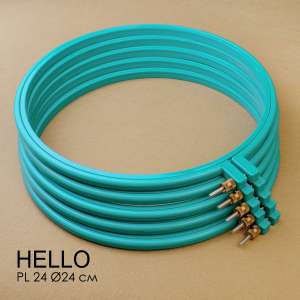 Plastic Hoop HELLO PL24 Turquoise
