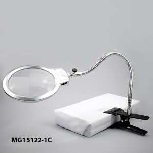 Flexible magnifying glass with clip and LED backlight MG15122-1C