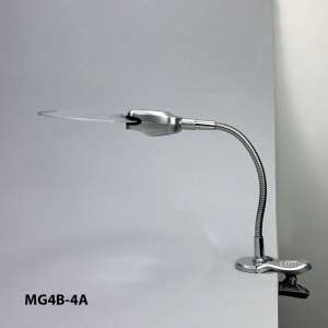 Flexible magnifying glass with clip and LED lighting MG4B-4A