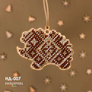Набор для вышивки новогодней игрушки НД-007 "Мудрец леса"