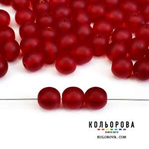 89.Preciosa bead 90080 Siam Ruby matt (8 mm.)
