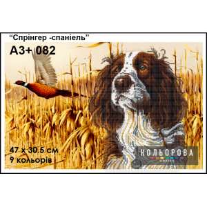 Картина для вишивки формату A3+ 082 "Спрінгер-спанієль"