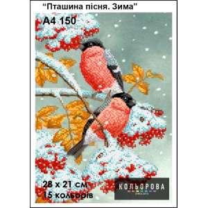 Картина для вишивки формату А4 150 "Пташина пісня. Зима"