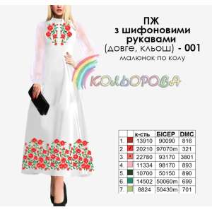Women's dress with chiffon sleeves PJ chiffon (long, flared)-001