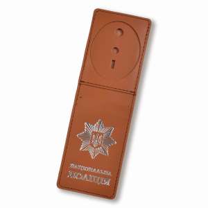 National Police Cover with Badge Slot Type 2 (terracotta, silver embossing)