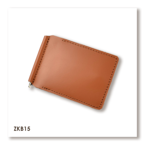 Terracotta Basic Leather Money and Card Clip