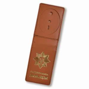 National Police Cover with Badge Slot Type 2 (Terracotta, Gold Embossing)