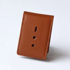 National Police Cover with Badge Slot (terracotta, silver embossing)