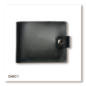 Babylon Compact Leather Wallet, Black