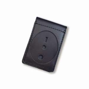 National Police Cover with Badge Slot Type 2 (black, silver embossing)