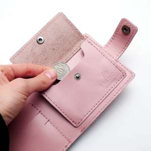 Кожаный кошелёк Babylon Compact, розовый