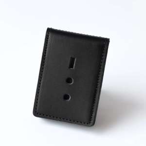 National Police Cover with Badge Slot (black, silver embossing)
