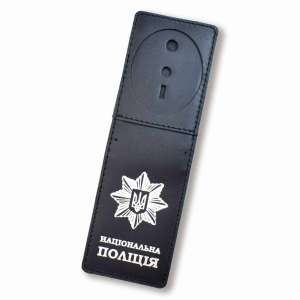 National Police Cover with Badge Slot Type 2 (black, silver embossing)