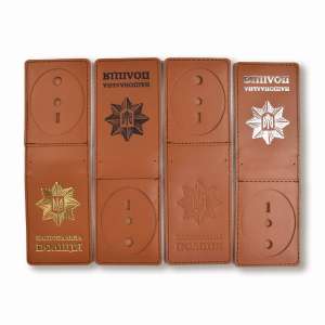 National Police Cover with Badge Slot Type 2 (Terracotta, Gold Embossing)