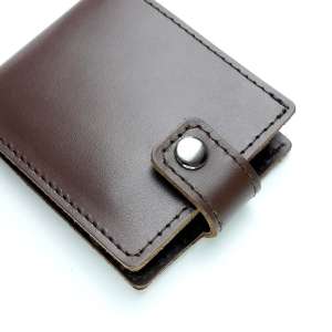 Leather Wallet Babylon Compact, Dark Brown