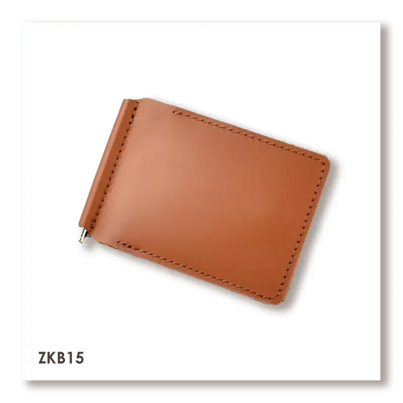 Terracotta Basic Leather Money and Card Clip