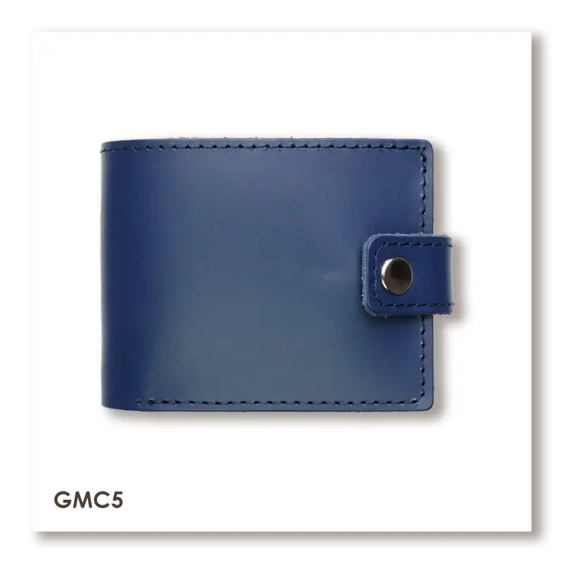 Leather Wallet Babylon Compact, Blue