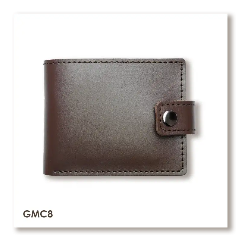 Leather Wallet Babylon Compact, Dark Brown