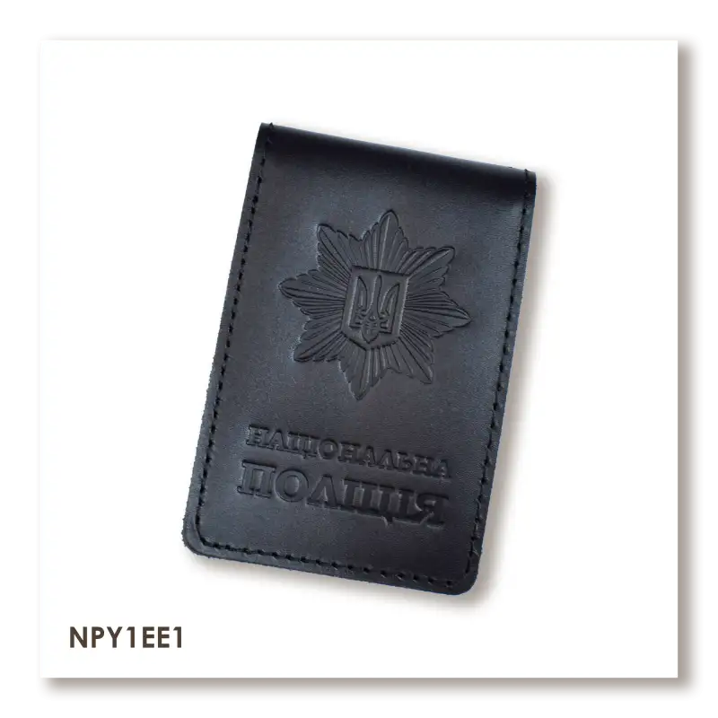 National Police Cover with Slot for Badge Type 2 (black, clean embossing)