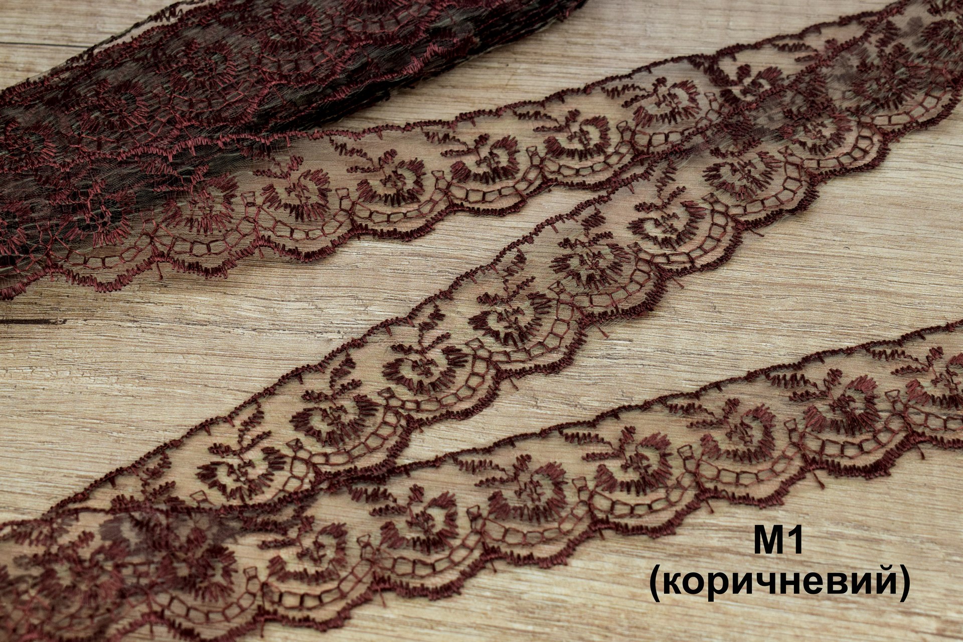 Кружево синтетическое М1 (коричневый)
