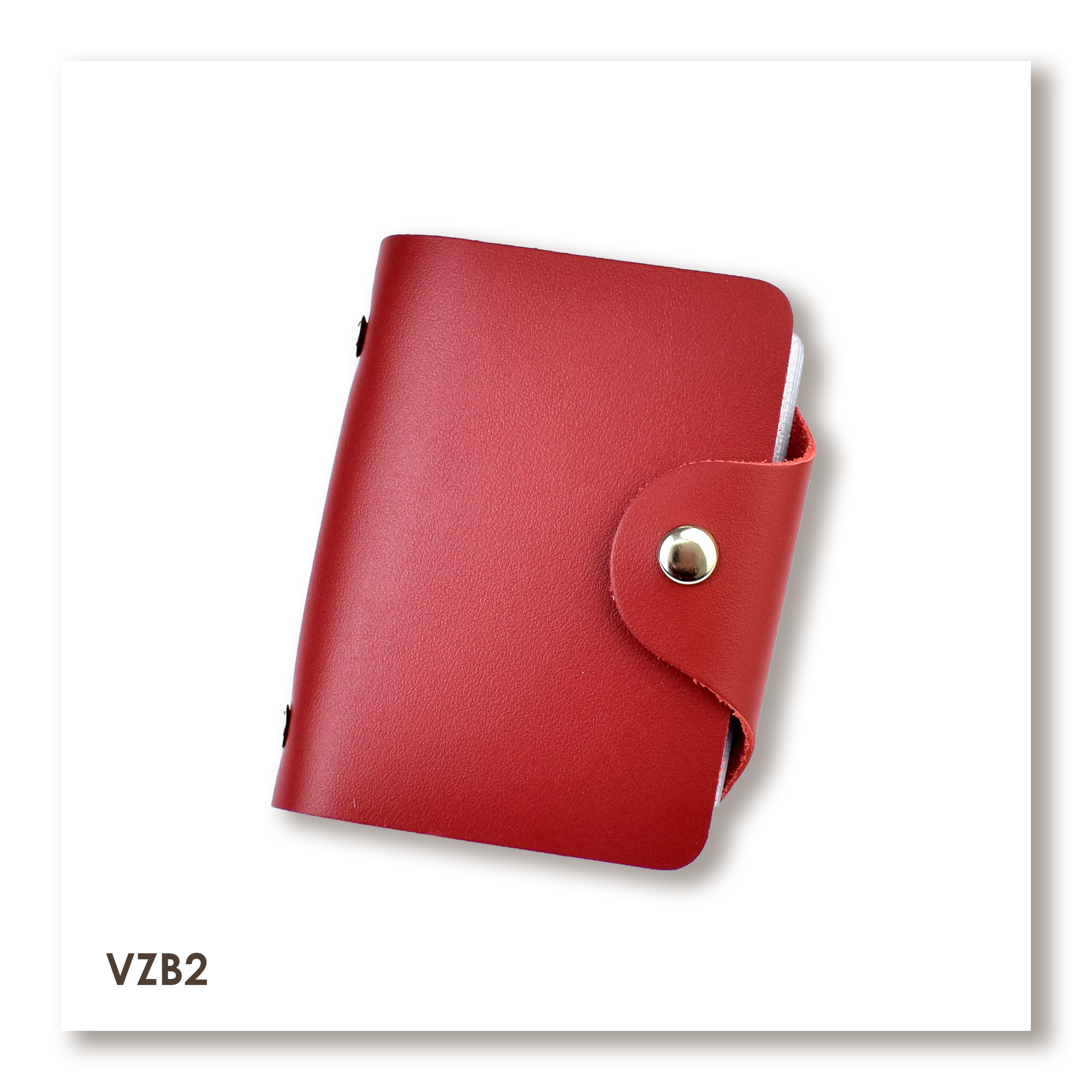 Red basic leather card holder