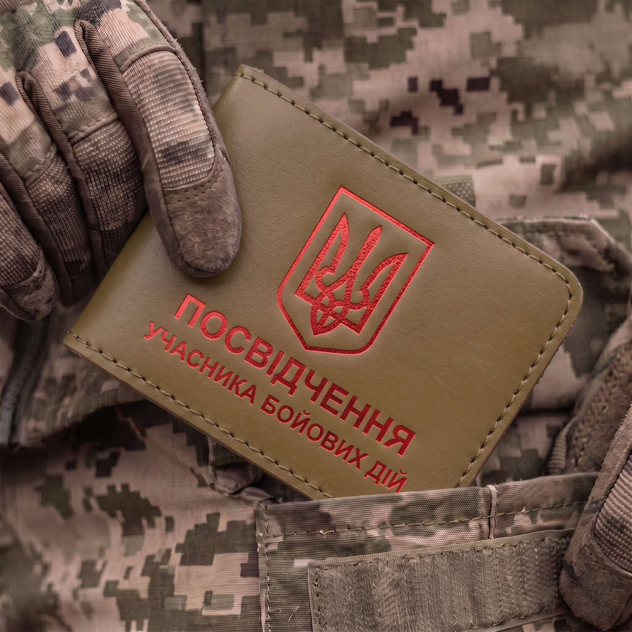 Cover for UBD Certificate with Coat of Arms (khaki, red embossing)