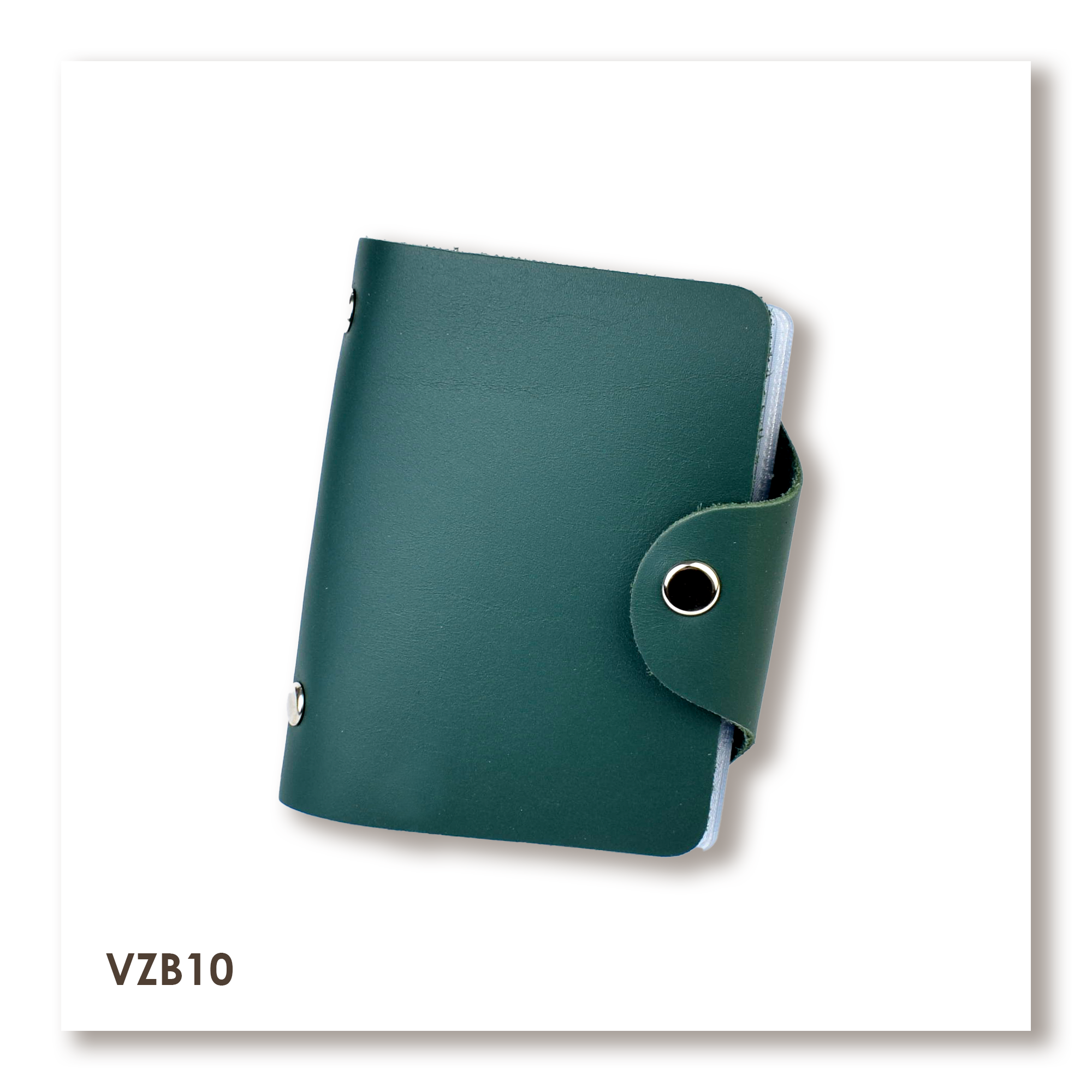 Green Basic Leather Card Holder