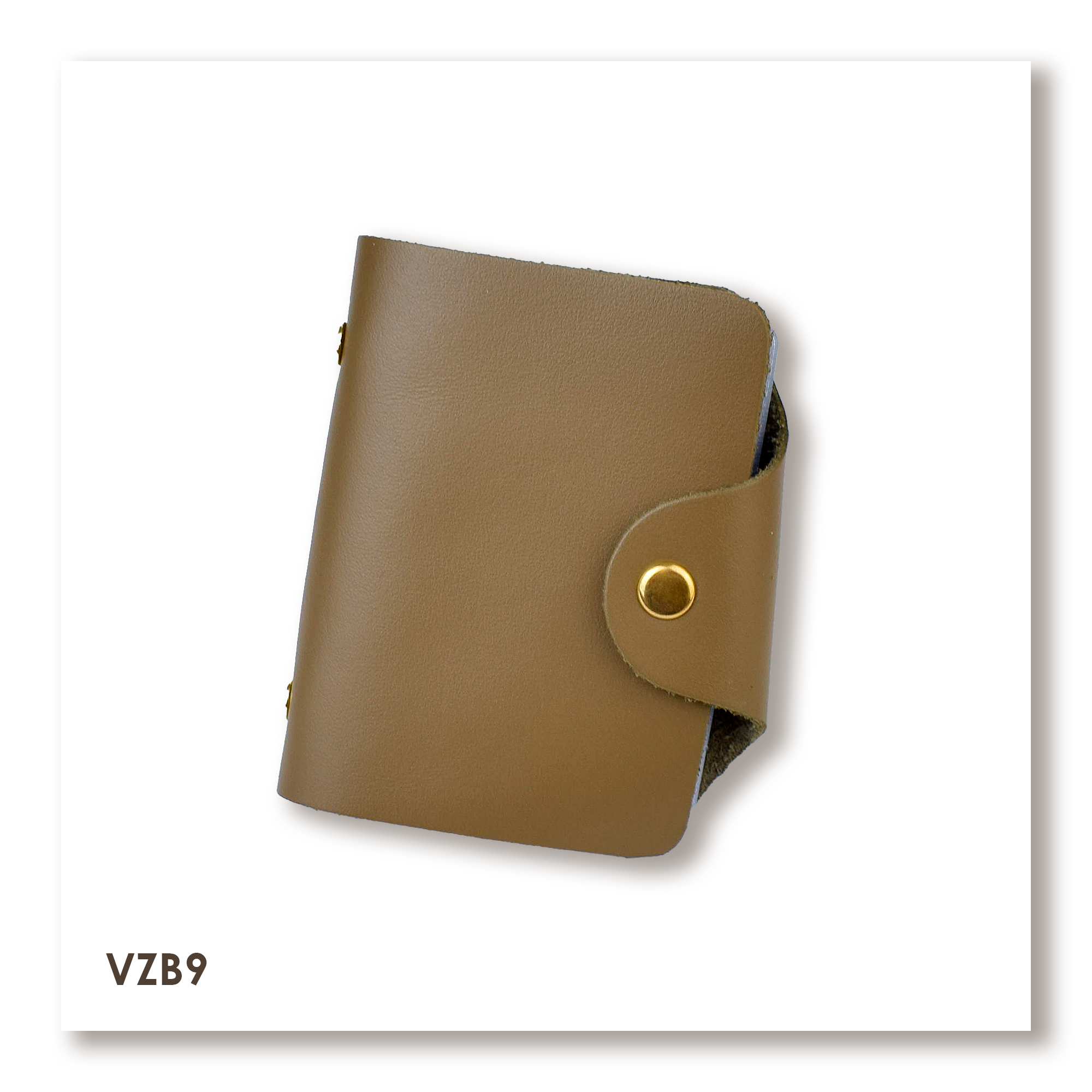 Basic Khaki Leather Card Holder