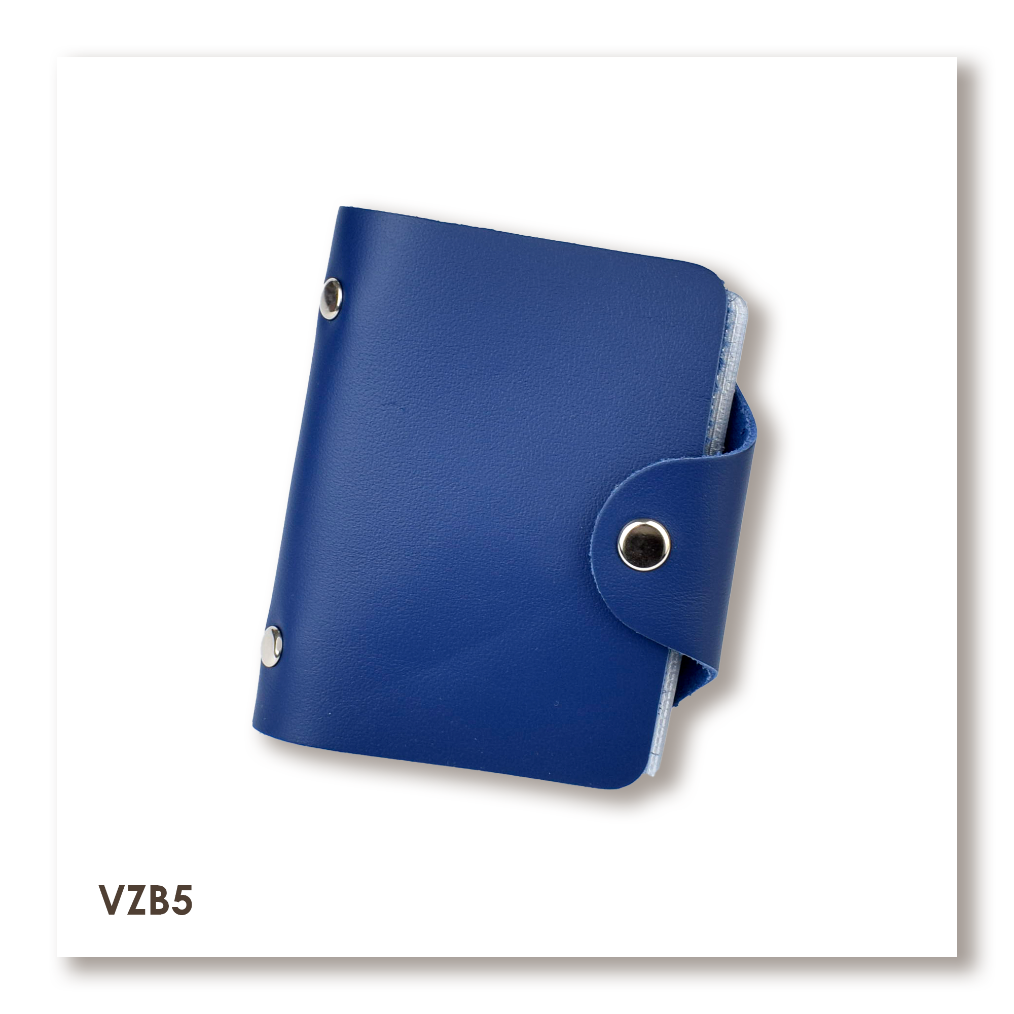 Blue Basic Leather Card Holder