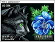 A3 Format Embroidery Kit 294 "Cat with Anemone"