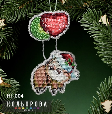 Новогодняя игрушка на пластиковой основе НІ_004 "Неожиданный подарок"