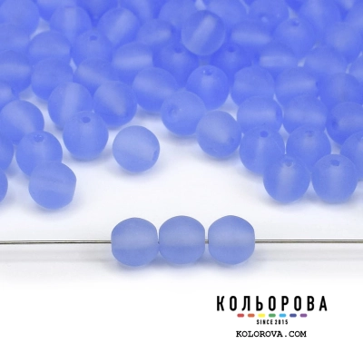12.Preciosa bead 30030 Sapphire matt (6 mm)