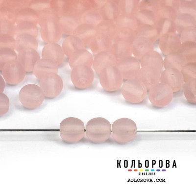 14.Preciosa bead 71200 Pink Opal matt (6 mm.)