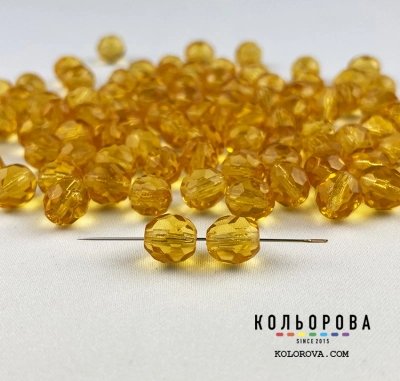 72.Preciosa bead 10020 Light Topaz (7x8 mm.)
