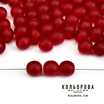 89.Preciosa bead 90080 Siam Ruby matt (8 mm.)