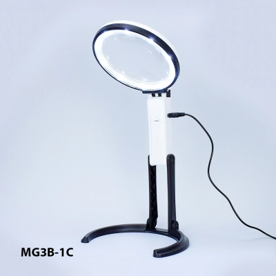 Лупа складная настольная с LED-подсветкой и питанием от сети MG3B-1C