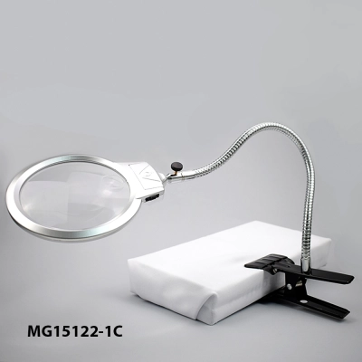 Flexible magnifying glass with clip and LED backlight MG15122-1C
