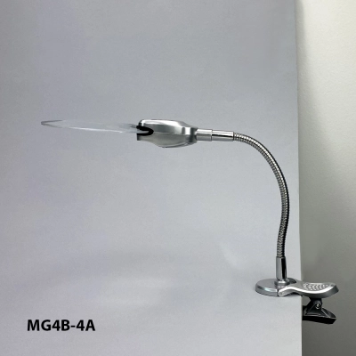 Flexible magnifying glass with clip and LED lighting MG4B-4A