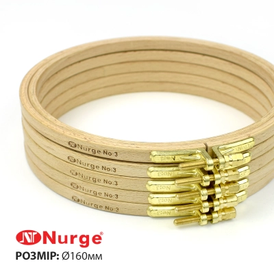 Nurge Wooden Embroidery Hoops with Screw (Ø160 mm, h. 8 mm) 100-3