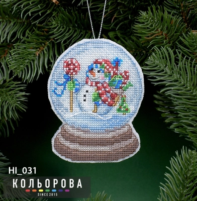 Новорічна іграшка НІ_031 "Снігова куля. Веселий сніговичок"