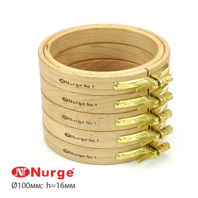 Nurge Wooden Embroidery Hoop with Screw (Ø100 mm, h. 16 mm.) 110-1