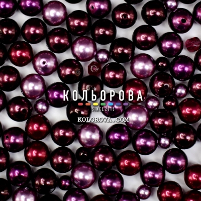 Preciosa 92-Mix-Round Pearl Beads-Red/Violet