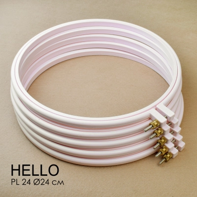 Пяльца пластиковые HELLO PL24 светло-розовые