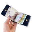 Blue Leather Money and Card Clip with Coat of Arms