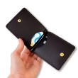Dark Brown Leather Money and Card Clip with Coat of Arms