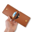 Terracotta Leather Money and Card Clip with Coat of Arms
