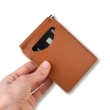 Terracotta Leather Money and Card Clip with Coat of Arms