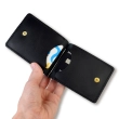 Black Basic Leather Clip for Banknotes and Cards
