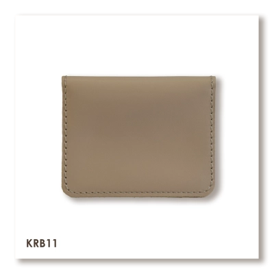 Beige Basic Leather Cardholder