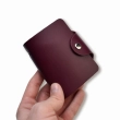 Burgundy Basic Leather Business Card Holder